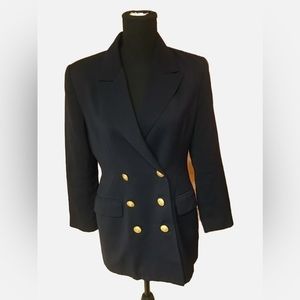 Vintage Casual Corners Navy double breasted Blazer, Size 6P